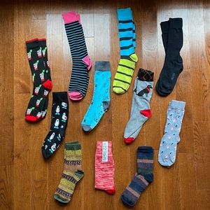 Men’s colorful dress sock bundle - 11 pair